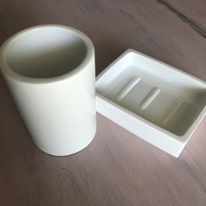 White Soap & Tooth Brush Holder